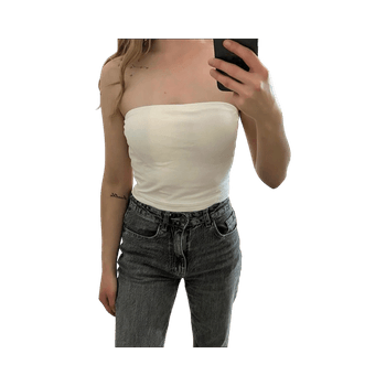 Valkoinen hihaton toppi