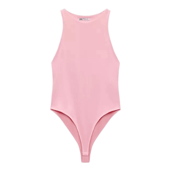 Lyserød ærmeløs body