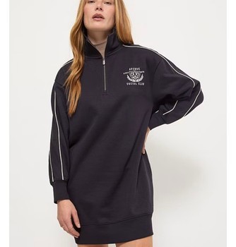 Black zip sweatshirt dress