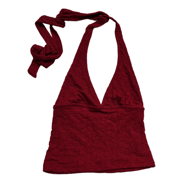 Red halter neck top