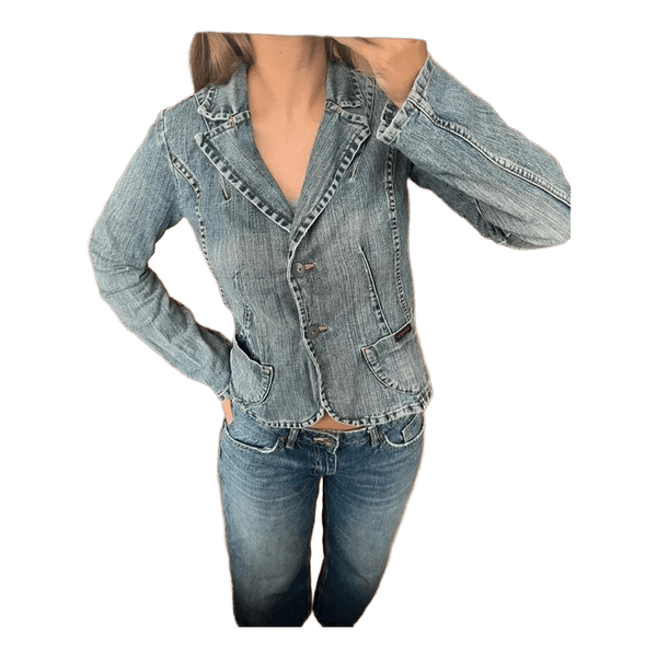 Blå vintage denim blazer