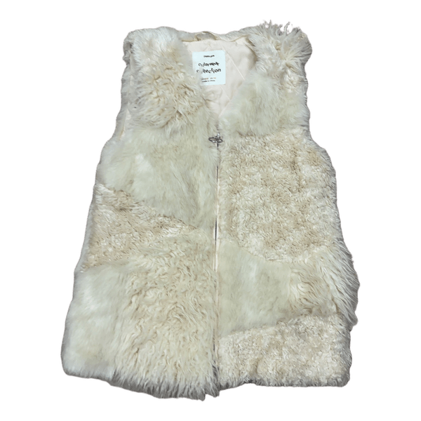 Cream faux fur vest