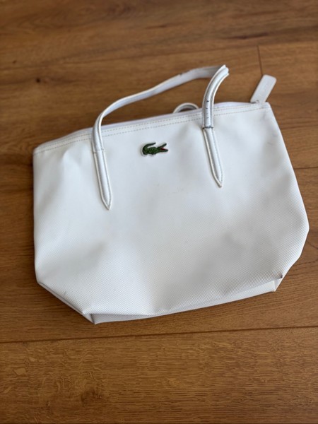 White Lacoste tote bag