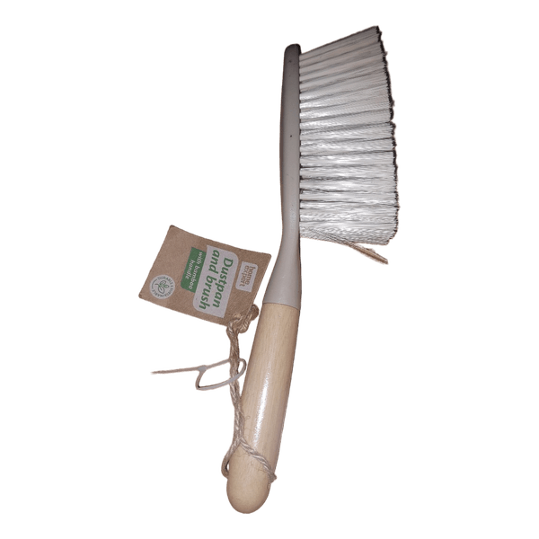 Bamboo handle dustpan brush