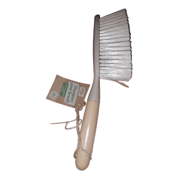 Bamboo handle dustpan brush
