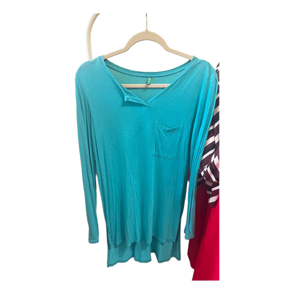 Turquoise long-sleeved top