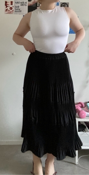 Black pleated maxi skirt