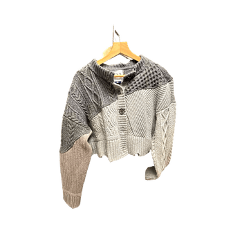 Adererror Zara Grey cropped cable knit cardigan