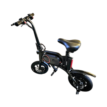 Musta sähköpotkulauta satulallaAmazing new electric city bike , foldable 

