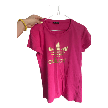 Pink adidas logo t-shirt