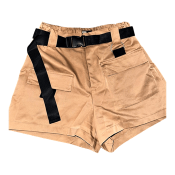 Beige shorts with belt