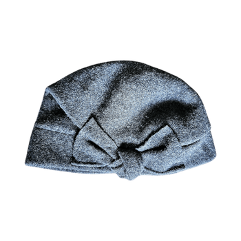 Seeberger dark grey wool cloche hat with bow | vintage chic | 100% wool