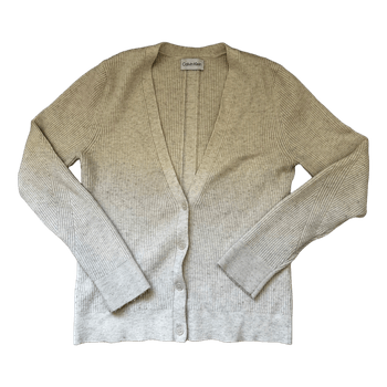 Beige ribbed cardigan