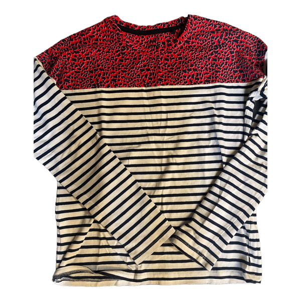 Langærmet stribet t-shirt