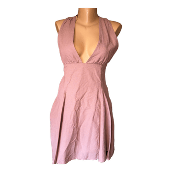 Zara pink linen dress