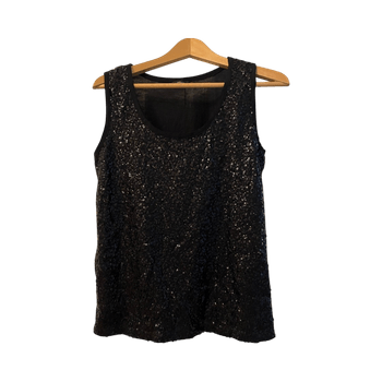 Black sequin tank top