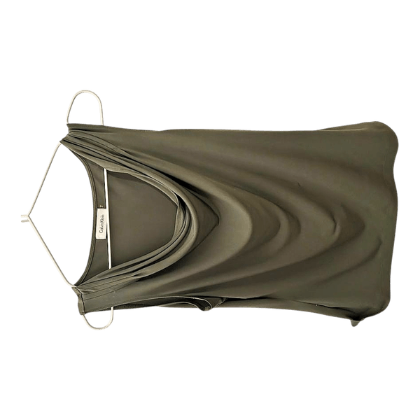 Olive green cowl neck top