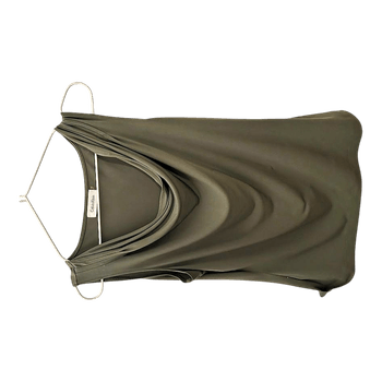 Olive green cowl neck top