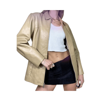 Beige leather jacket