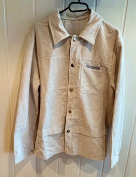 Beige corduroy button-up shirt