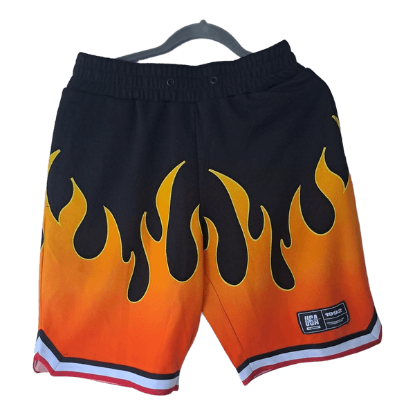 Flame print shorts