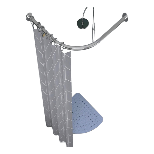 Curved shower curtain rod