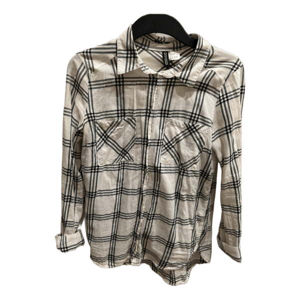 White plaid cotton shirt