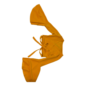 Mustard wrap crop top