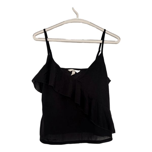 Black ruffle tank top
