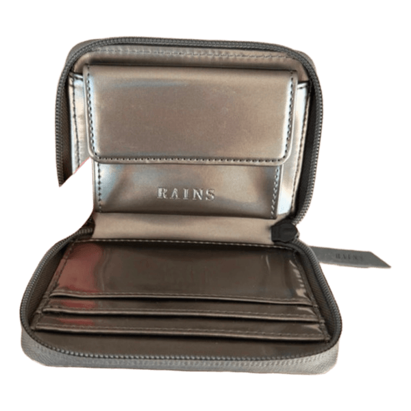 Rains metallic silver wallet