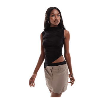 High neck asymmetric top