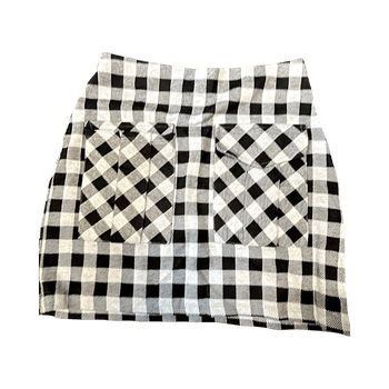 FB Sister black checkered skirt