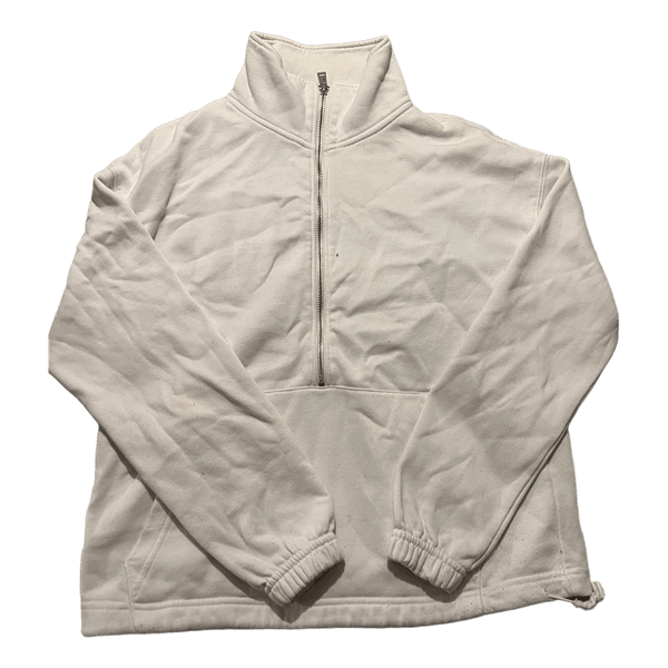 White half zip sweater