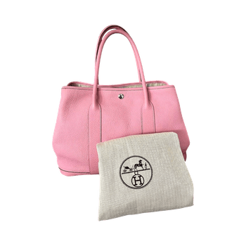 Hermes garden party pink leather tote bag