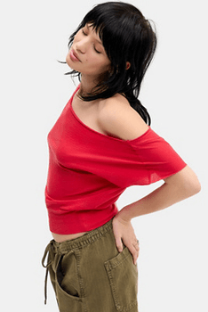 Off-Shoulder Banded Hem Tee