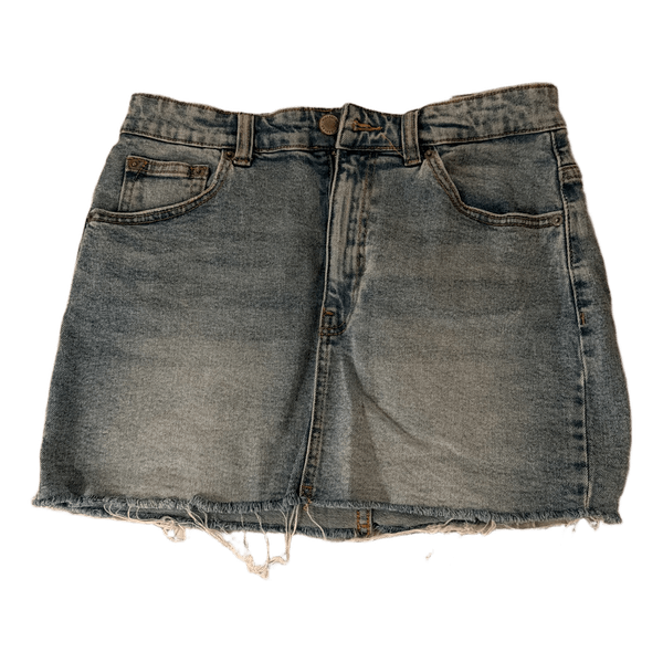 Blå denim mininederdel