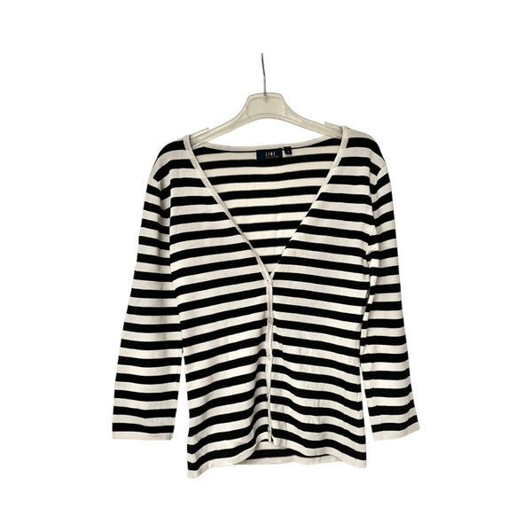 Striped button cardigan