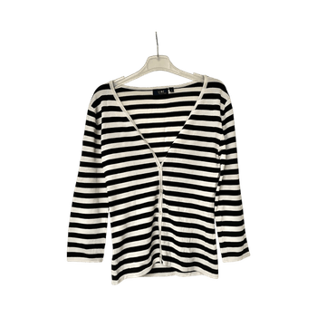 Striped button cardigan