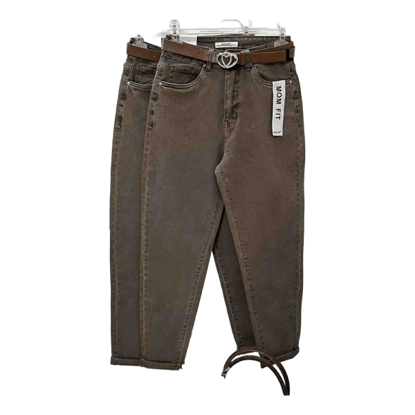 Brown mom fit jeans
