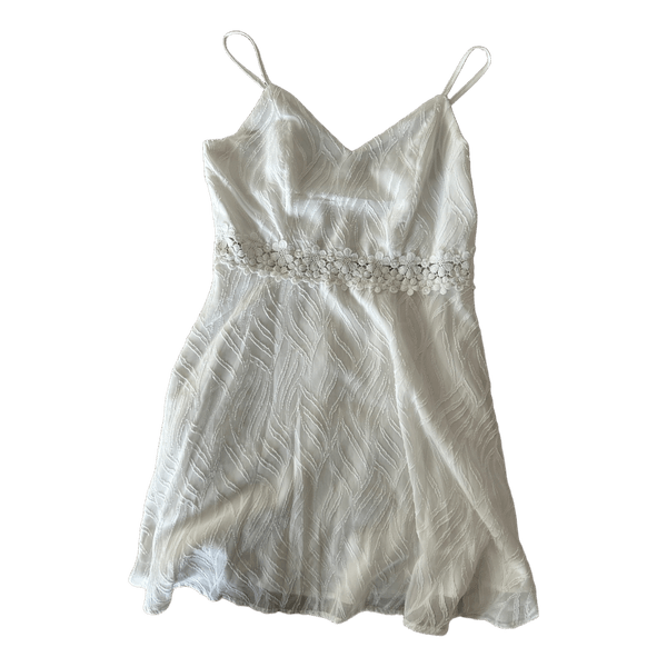 White textured mini dress
