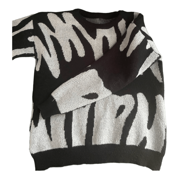 Black and white patterned sweater