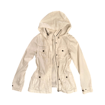 Vaalean valkoinen cargo takki