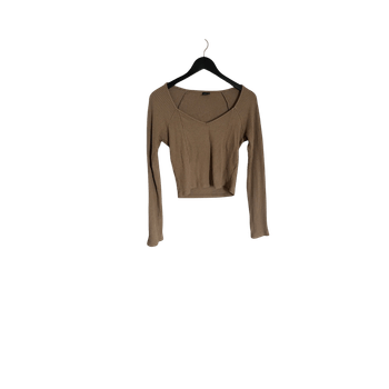 Beige ribbattu pusero