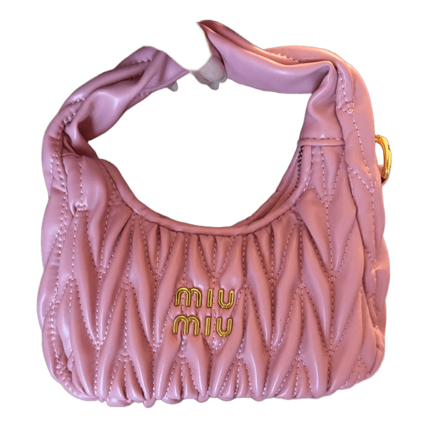 Pink leather handbag