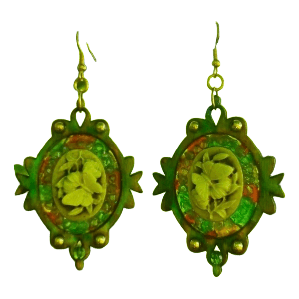 Butterfly cameo earrings