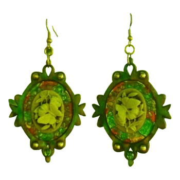 Butterfly cameo earrings