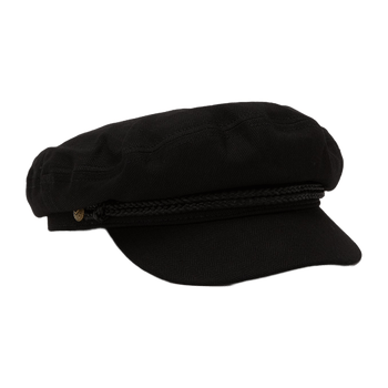 Black Harringbone Twill Beanie