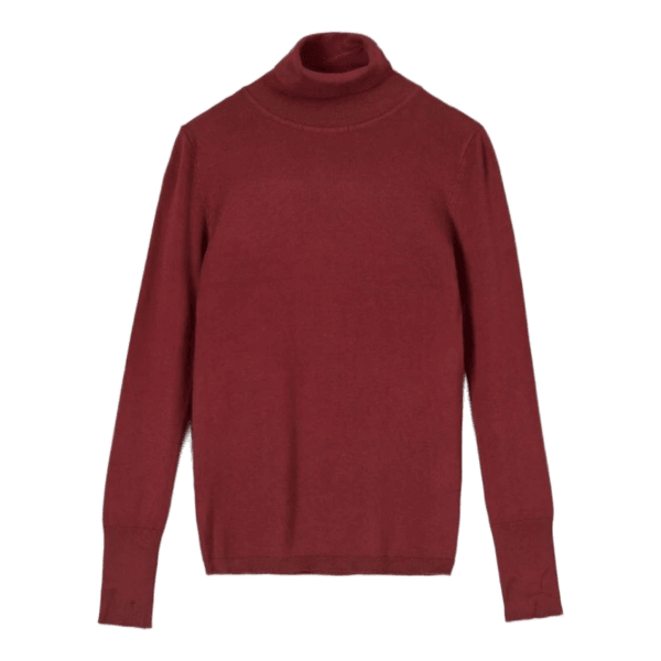 Red turtleneck sweater