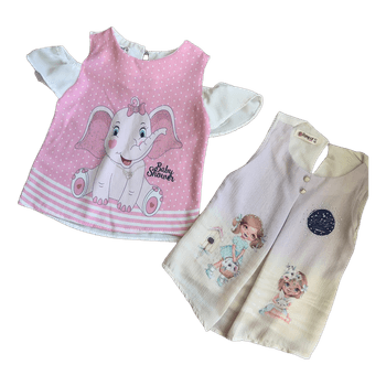 Two girl graphic blouses