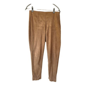 ZARA Faux Suede pants - Camel Beige - Side Zip - Size L